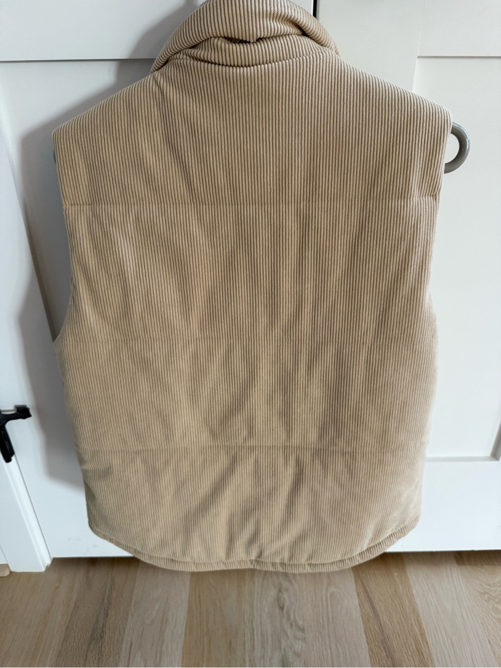 Sleeveless Corduroy Puffer Vest in Light Beige - Picture 2 of 6